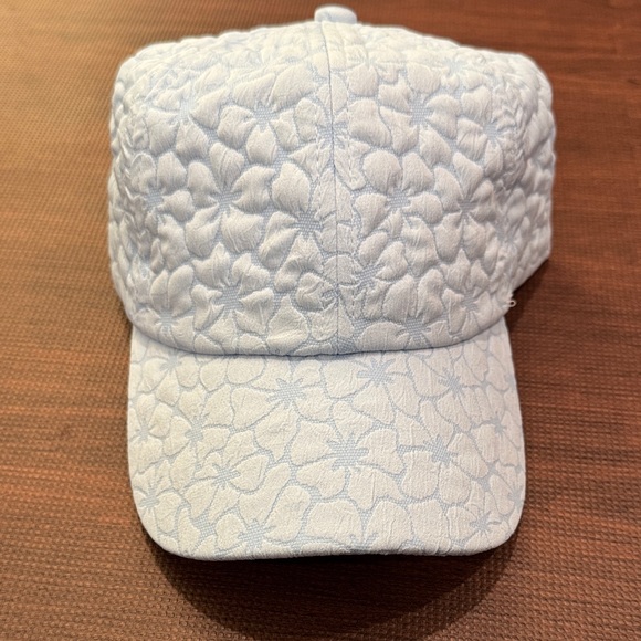 Light blue Quilted Floral Baseball Cap